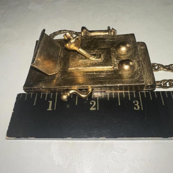 VTG 1970's Amazing Counter Culture Phone Gossip Telephone Necklace Artsy Boho - Picture 9 of 9